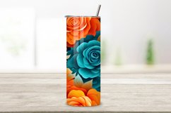 Orange Floral Mirage Tumbler Wrap | Sublimation PNG design Product Image 2