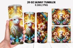 Lamb Skinny Tumbler 20oz Wrap Design, Easter Tumbler Product Image 1