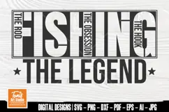 Fishing The Legend SVG Design for Cricut and Shirts Product Image 1