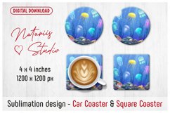 3 Sea Fishes Designs. Coaster Sublimation Template. Product Image 4