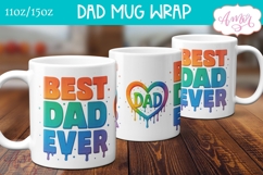 Best Dad ever mug wrap PNG, Father&#039;s day mug template PNG Product Image 3