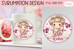 Love strikes sublimation PNG design for Valentine's day Product Image 2