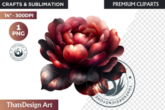 Pink Rose Gold flower Clipart, Abstract Flowers Wedding PNG Product Image 1