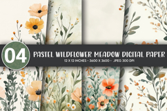 Pastel Wildflower Meadow Digital Paper Product Image 1