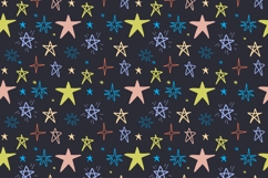 Black whimsical Christmas pattern with stars Product Image 1
