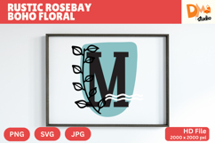Rustic Rosebay Boho Floral Monogram Product Image 1