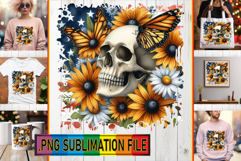 Cheerful TSHIRT Magic PNG, Skull USA Product Image 1