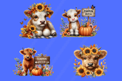 Autumn Highland Cow Bundle | Cute Fall Farmhouse Cows Product Image 3