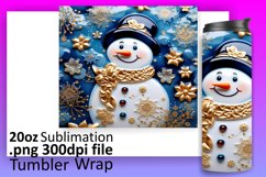 3D Snowman Christmas Cheer: Holiday Tumbler Wrap Product Image 1