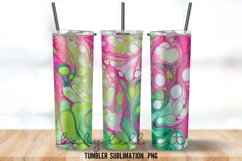 Pink &amp; Green Alcohol Ink Tumbler Wrap Sublimation Designs Product Image 3