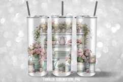Watercolor Shabby Chic Tumbler Wrap Sublimation Design Product Image 3