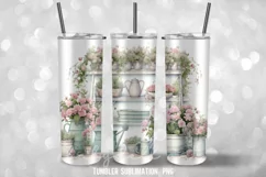 Watercolor Shabby Chic Tumbler Wrap Sublimation Design Product Image 3