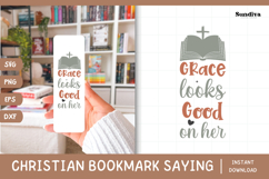 Christian Bookmark Saying SVG | Grace Looks Good on Her Product Image 1