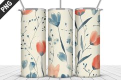 Flowers Tumbler Wrap | Sublimation Design | Tumbler PNG Product Image 1