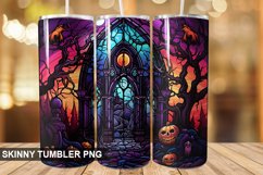 Stained Glass Halloween Tumbler 20 oz Skinny Tumbler Product Image 1