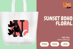Sunset Boho Floral Monogram Product Image 1