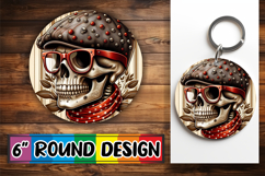 Sweet Keychain Round Design PNG, Skull Product Image 1