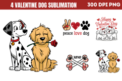 Valentine Dog Sublimation PNG Product Image 1