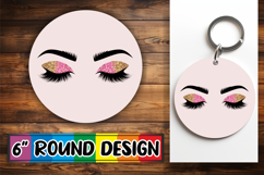 Cheerful Round Keychain PNG, Woman Eyes Product Image 1