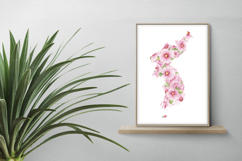 Mugunghwa Blossoming Korean Peninsula Map PNG Independence Product Image 2