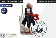 French Girl Clipart PNG, French woman, I love Paris Clipart Product Image 1