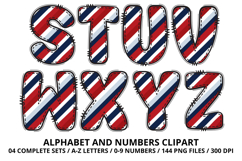 4th July Alphabet png clipart, independence letters doodle Product Image 4