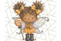 Halloween Fairy Clipart PNG, Spooky Cute Character Art Product Image 3