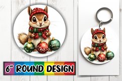 Stylish Round Design Keychain Artwork , Xmas Product Image 1