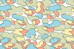 Seamless Camouflage Pattern in Blue Red Green abstract backg Product Image 1