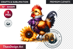 Cute Autumn Animals &amp; Sunflowers - Thanksgiving Clipart Product Image 1