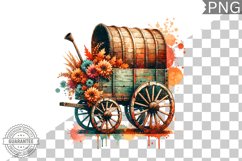 Fall Wagon Garden Sublimation - Fall Clipart PNG Design Product Image 1