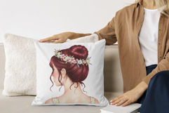 Messy Bun Spring Girls Clipart Product Image 6