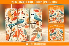 Sparrow Tumbler Wrap Designs, Sublimation Wrap Product Image 1