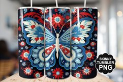 Butterfly Tumbler Wrap for Sublimation - 4th of july Tumbler Product Image 1