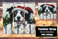 Holiday Peeking Dog Tumbler Wrap Winter Design Sublimation Product Image 1