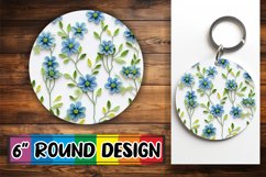 3D Flower Crafted Circle - Sublimation Keychain Design Product Image 1