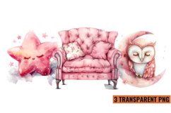 Watercolor Pink Baby Shower Clipart , PNG Product Image 1