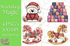 Santa’s Workshop Toys Christmas Clipart PNG Product Image 1