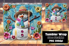 Festive Snowman Sublimation Tumbler Wrap 20oz Winter Product Image 1