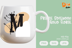 Prairie Rosewood Boho Floral Monogram Product Image 1