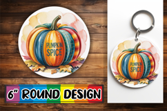 Playful Ornaments Circle Sublimation, Pumpkin Watercolor Product Image 1