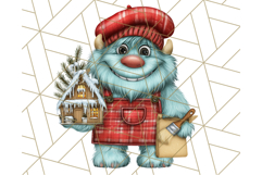 Christmas Monster Clipart, Funny Holiday Creature PNG Art Product Image 3