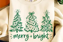 Merry and Bright PNG, Preppy Merry Coquette Christmas PNG Product Image 3