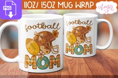 Football Mom mug wrap sublimation PNG, Fall Mug PNG Product Image 3