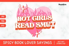Printable Spicy Book Lover SVG | Hot Girls Read Smut Product Image 1