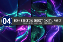 Neon Ethereal Energy Digital Paper Product Image 1