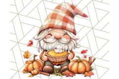 Fall Gnome PNG Clipart, Cute Autumn Gnomes with Pumpkins Product Image 3