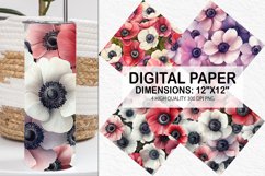 Anemone Flower Digital Paper - Flower Background Product Image 1