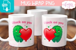 Cute Valentine Mug Wrap PNG, Funny Valentines mug template Product Image 3