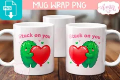Cute Valentine Mug Wrap PNG, Funny Valentines mug template Product Image 3